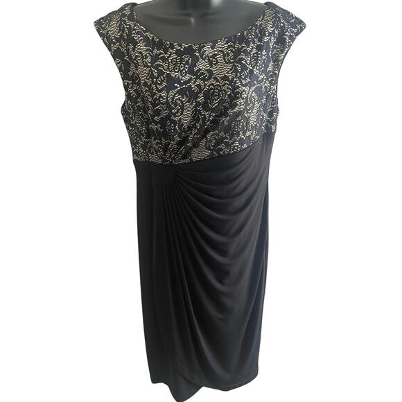 Black Lace Cocktail Dress 10‎ Classic Elegant Evening Formal Glam Quiet Luxury - Picture 1 of 5